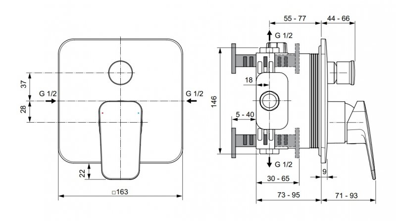 IDEAL Standard CeraPlan Vaňová batéria podomietková chróm BD263AA