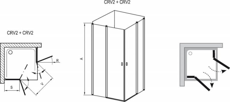 RAVAK Chrome Sprchové dvere rôzne rozmery a prevedenia CRV2
