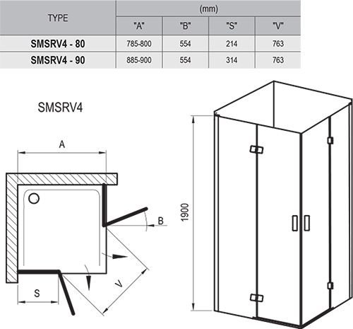 RAVAK Smartline Sprchový rohový kút chróm, rôzne rozmery SMSRV4