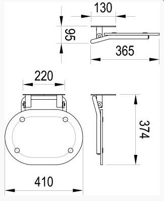 RAVAK Chrome Sprchové sedátko 41x37,5 cm, rôzne prevedenia