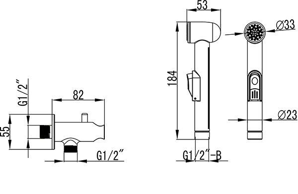 RAVAK Nástenný ventil s bidetovou sprchou chróm BM 040.00 X070077