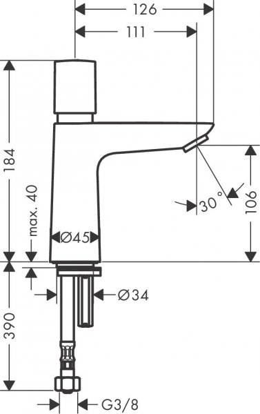 HANSGROHE Talis Stojánkový ventil s automatickým uzavíráním, pro studenou vodu chrom 71719000