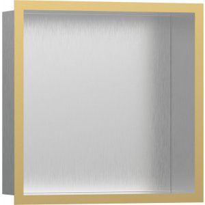 HANSGROHE XtraStoris Individual Výklenok do steny s designovým rámom, 30x30x10 cm rôzne prevedenia Typ: 56097990 farba rámu leštený vzhľad zlata farba výklenku kartáčovaná nerezová oceľ