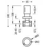Tres Loft Uzatvárací ventil 1/2 " chróm 06115501 (061.155.01)