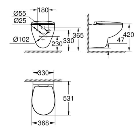 Grohe Bau Ceramic Závesné WC s doskou alpská biela 39497000 (39 497 000)