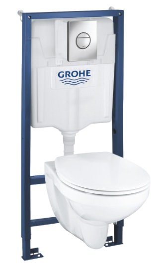Grohe Solido Súprava na závesné WC + klozet a doska softclose Bau Ceramic, tlačidlo Sail chróm 39499000 (39 499 000)
