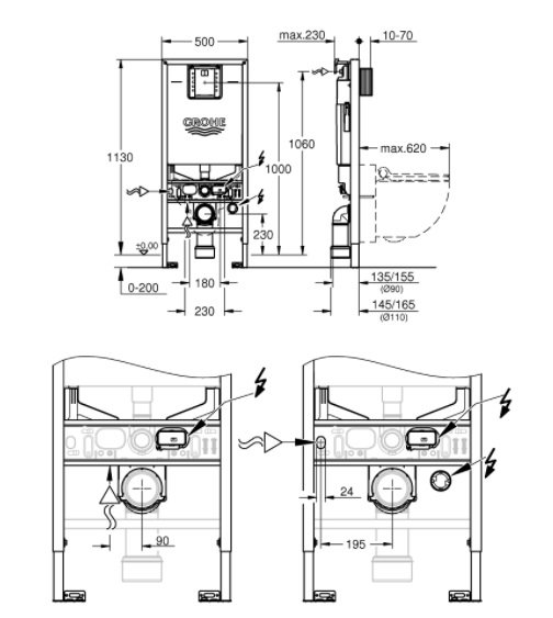 Grohe Rapid SLX Modul na závesné WC s nádržkou 39598000 (39 598 000)