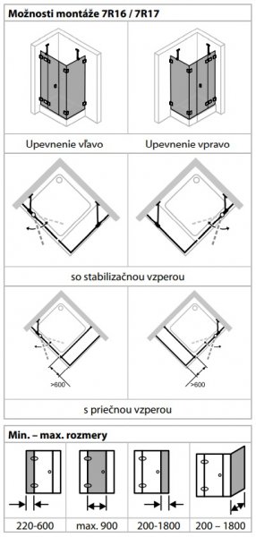 Huppe SolvaPro Krídlové dvere s pevným segmentom, protisegmentom a bočnou stenou rôzne prevedenia