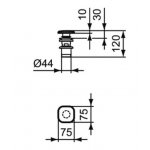 IDEAL Standard Click-clack ventil hranatý malý chróm