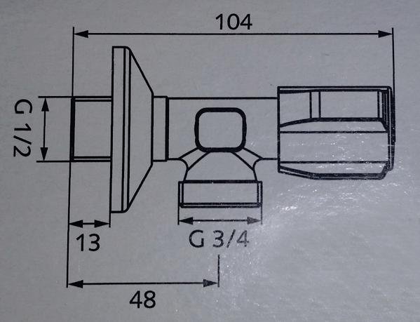 Schell Pripojovaci rohový ventil pračkový COMFORT 1/2 - 3/4 s veľkou hlavicou chróm 054160699