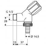 Schell Šikmý prístrojový ventil COMFORT s rukoväťou a vrškom chróm 033860699