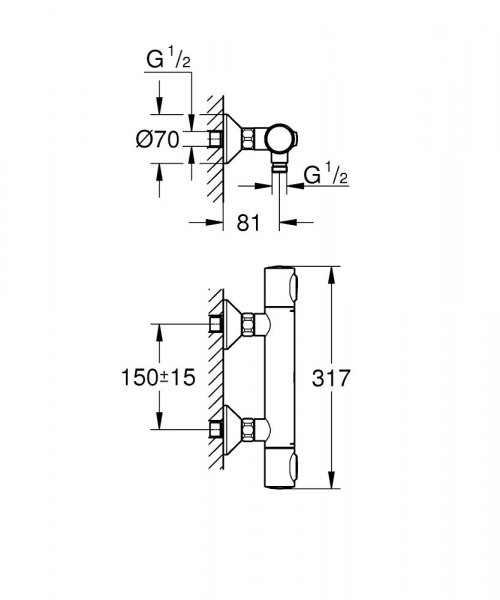 Grohe Procision Flow Termostatická sprchová baterie, DN 15 34840000 (34840000)