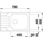 Blanco SET 05 Drez DINAS XL 6 S Compact + batéria MILA chróm drez: nerez, 780 x 500 mm, batéria: chróm SET 05-B 22 MILA