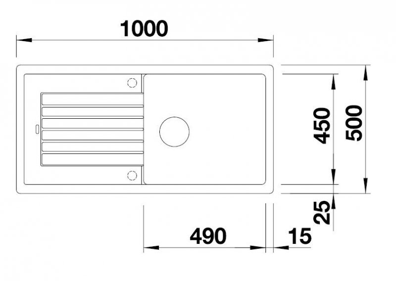 Blanco SET 14 Drez ZIA XL 6 S + batéria MIDA SILGRANIT-Look 1000 x 500 mm, rôzne farby, batéria SILGRANIT