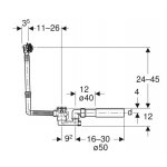 Geberit Vaňový odtok s ventilovou zátkou, d52, so súpravou pre konečnú montáž lesklý chróm 150.017.00.6