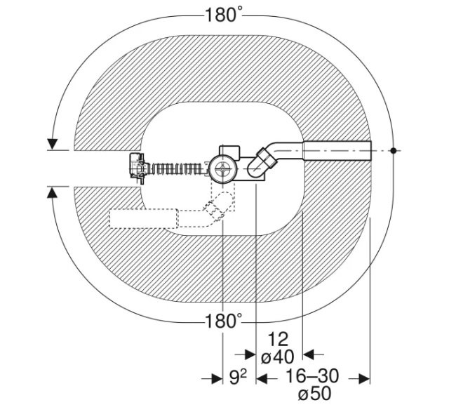 Geberit Vaňový odtok s ventilovou zátkou, d52, so súpravou pre konečnú montáž lesklý chróm 150.017.00.6