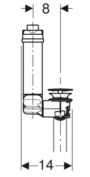 Geberit Umývadlový odtok Clou, priestorovo úsporný model, úzke vyhotovenie, s pákovým ovládaním a ventilovým krytom rôzne prevedenie