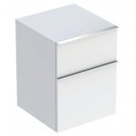 Geberit iCon Boční skříňka se dvěma zásuvkami 450 x 600 x 476 mm, různé provedení Typ: 502.315.01.2 bílé/lakované s vysokým leskem, rukojeť lesklý chrom
