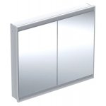 Geberit ONE Zrcadlová skříňka s ComfortLight a dvěma dvířky, podomítková montáž různé provedení Typ: 505.804.00.2 Bílá / Hliník s práškovou povrchovou úpravou, šířka 105 cm