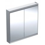 Geberit ONE Zrcadlová skříňka s ComfortLight a dvěma dveřmi, nadomítková montáž různé provedení Typ: 505.813.00.1 Eloxovaný hliník, šířka 90 cm