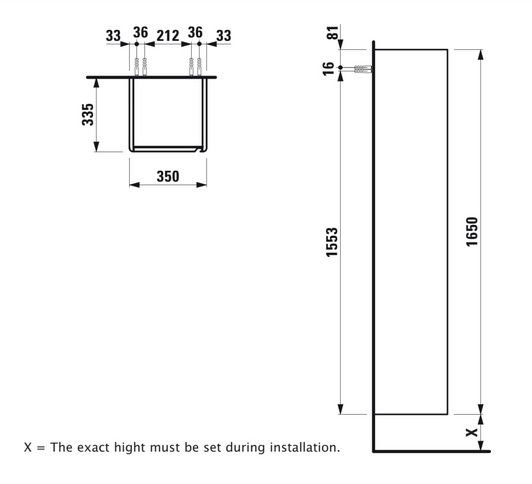 Laufen Base Vysoká skříňka 35×33×165 cm, různá provedení