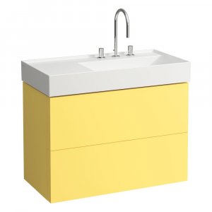 Laufen KARTELL BY LAUFEN Skrinka pod umývadlo 88 × 45 × 60 cm, rôzne prevedenie Typ: H4076080336441 horčicovo žltá výrez pre umývadlo vpravo