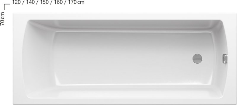 RAVAK Classic II Akrylátová obdĺžniková vaňa rôzne prevedenia, biela