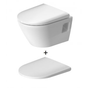 DURAVIT D-Neo Set závesného WC Compact Rimless a sedátka 370 x 480 mm 45870900A1