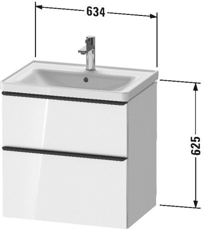DURAVIT D-Neo Skrinka pod umývadlo závesná s 2 zásuvkami pre umývadlo D-Neo rôzne prevedenia