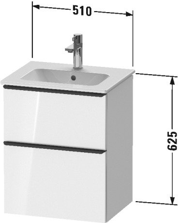 DURAVIT D-Neo Skrinka pod umývadlo závesná s 2 zásuvkami pre umývadlo ME by Starck 510 x 402 mm, rôzne prevedenia