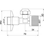 Novaservis Rohový ventil bez filtera 1/2"x 3/8" s matkou CF3003/10M