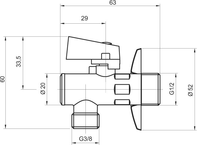 Novaservis Rohový ventil s filtrom, krytkou a kovovou pákou 1/2x3/8 CF3010/10