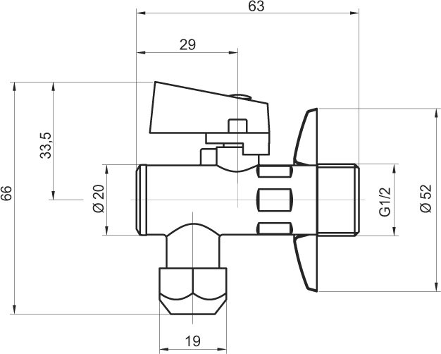 Novaservis Rohový ventil s filtrom, krytkou a kovovou pákou a prevlečno CF3010/10M