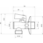 Novaservis Rohový ventil s filtrom, krytkou a kovovou pákou 1/2x1/2 CF3010/15