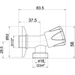 Novaservis Neguľový práčkový ventil 1/2"x3/4" CF3017