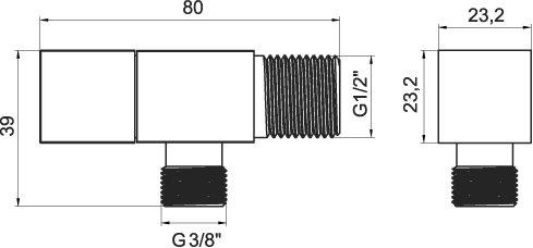 Novaservis Rohový ventil keramický s krytkou a kovovou pákou 1/2x3/8 Z293-BL