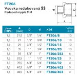 Novaservis Vsuvka redukovaná 3/8"x 1/4" FT206/8