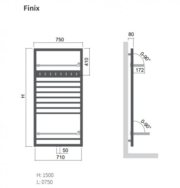 ISAN Finix Kúpeľňový radiátor rôzne prevedenia