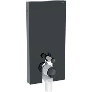 Geberit Monolith Plus Sanitárny modul pre stojacie WC rôzne prevedenie Typ: 131.202.SJ.7, výška 101 cm, predné opláštenie čierne sklo, bočné opláštenie hliník s čiernym pochrómovaním