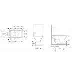 Geberit Selnova Square Stojacie WC pre splachovaciu nádržku, s hlbokým splachovaním, čiastočne skryté upevnenie, Rimfree 350 x 400 x 680 mm 501.563.01.7
