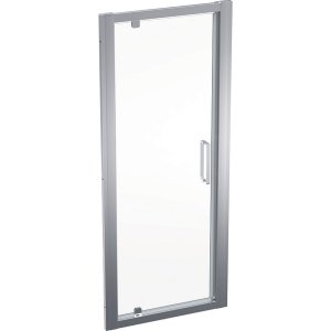 Geberit GEO Křídlové pivotové dveře stříbřitá / transparentní sklo, různé rozměry