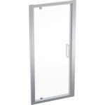 Geberit GEO Krídlové pivotové dvere striebristá / transparentné sklo, rôzne rozmery Typ: 560.125.00.2, 900 (850-900) mm
