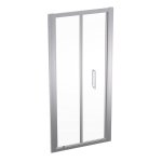 Geberit GEO Skladacie dvere striebristá / transparentné sklo, rôzne rozmery Typ: 560.126.00.2, 900 (850-900) mm